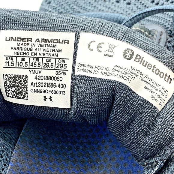 UNDER ARMOUR HOVR Sonic Mens Gray Navy Blue BLUETOOTH Sneaker Shoes Mens 11.5 - Picture 12 of 12
